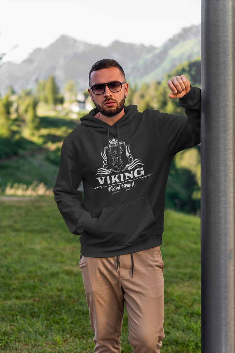 viking hoodie pullover in black