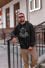 Load image into Gallery viewer, man wearing black cotton hoodie posing