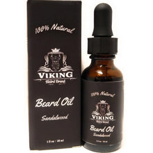 Load image into Gallery viewer, viking beard brand all natural sandalwood beard oil for men
