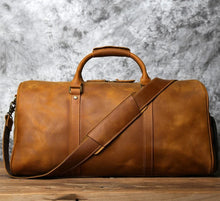 Load image into Gallery viewer, brown leather travel bag men