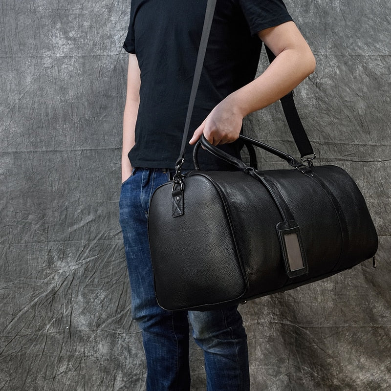 Sling Bag Branded Leather Duffle Bag Black Leather Travel Duffle