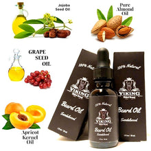 Load image into Gallery viewer, viking beard brand all natural sandalwood beard oil for men