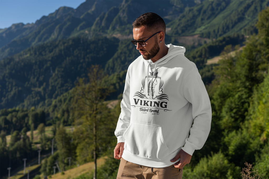 Viking clothing white mens hoodie