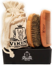 Load image into Gallery viewer, Viking Beard Brand Beard brush and comb set
