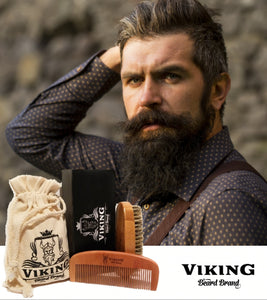 viking beard brand travel beard brush and comb set for men