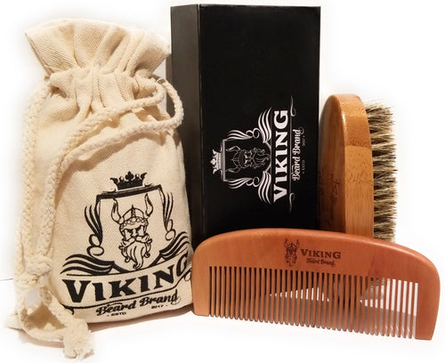 beard brush and comb set