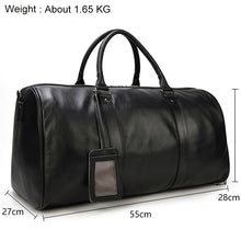 Load image into Gallery viewer, black leather travel bag
