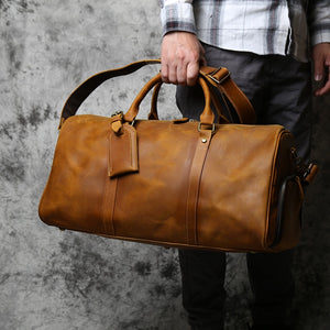 brown travel bag