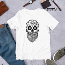 Load image into Gallery viewer, white-mens-sugar-skull-tshirt
